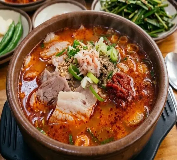 본감자탕 얼큰한 국밥 메뉴